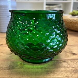 Vintage EO Brody Emerald Fish Scale Bowl/Vase